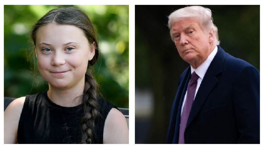 Greta Thunberg le envió un mensaje de despedida a Donald Trump. (Foto Prensa Libre: AFP)