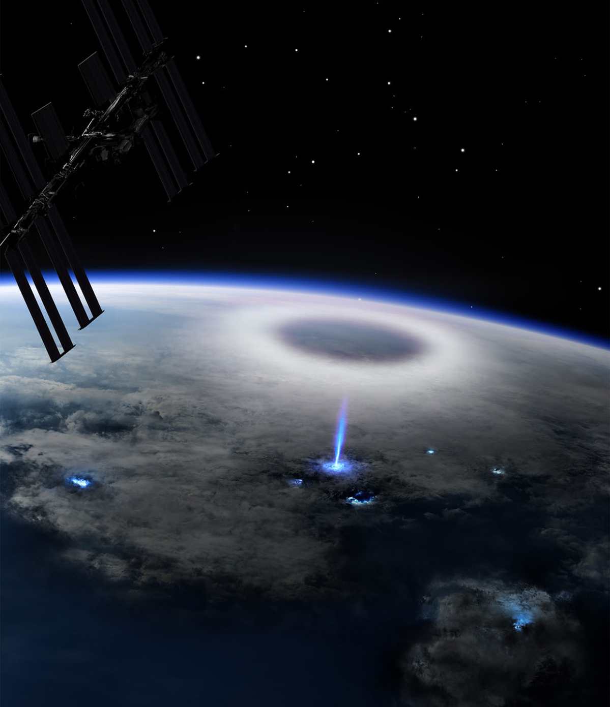 Científicos captan un rayo azul en la tierra desde el espacio