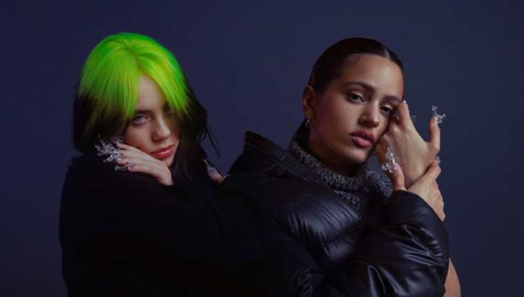Billie Eilish y Rosalía promocionan el tema "Lo vas a olvidar". (Foto Prensa Libre: Cortesía Sony Music)