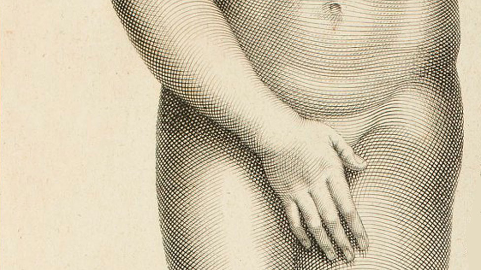 El pudor de la diosa del amor y el sexo marcó el arte occidental. (Detalle de grabado de Afrodita de Cnidos de Claude Randon 1674 - 1704)