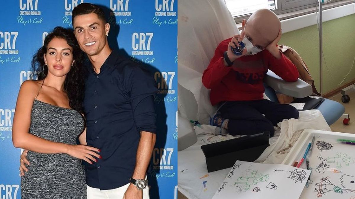 Cristiano Ronaldo y Georgina Rodríguez apoyan a niño con cáncer. (Foto Prensa Libre: Tomada de As.com)
