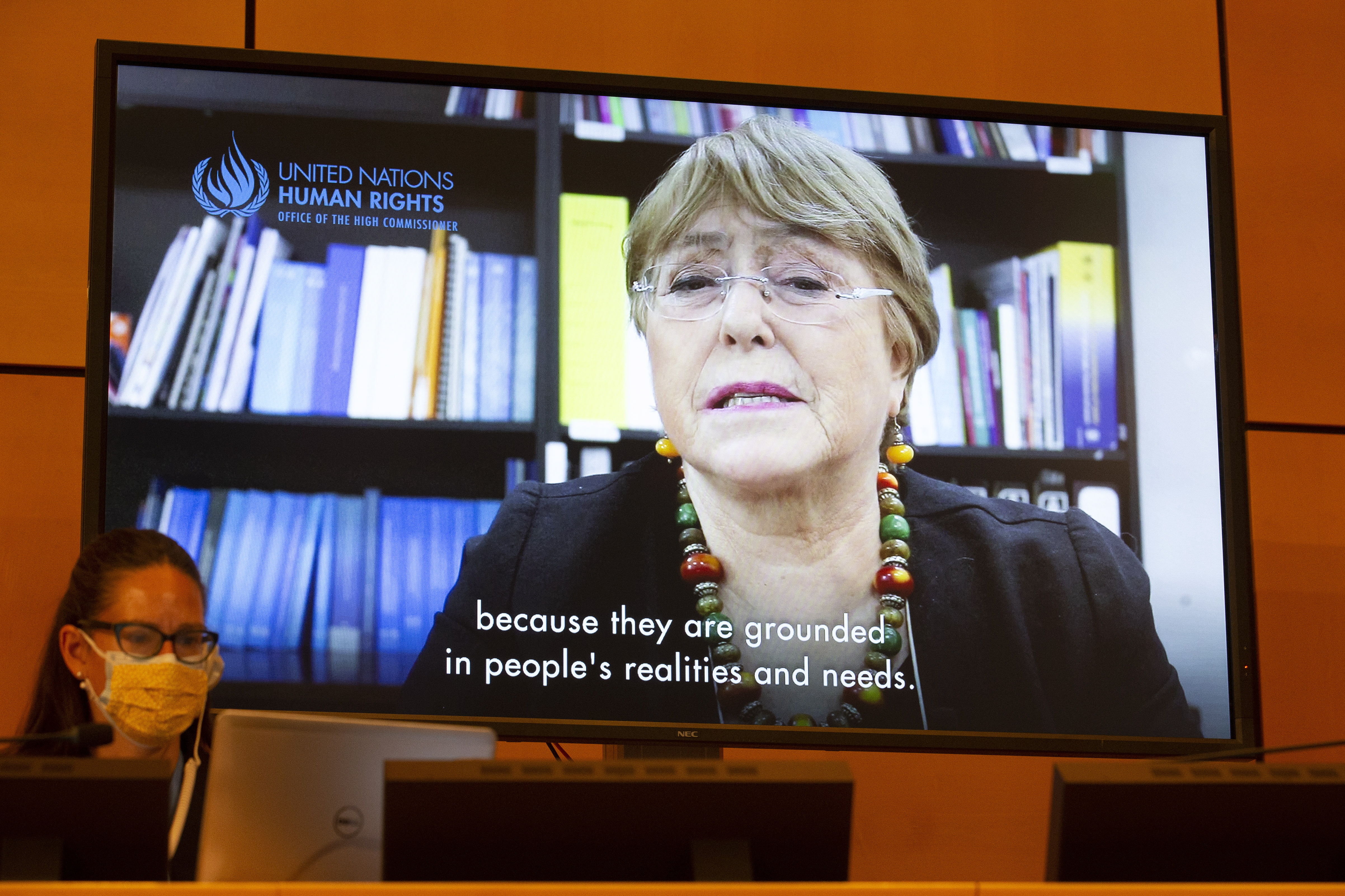 Michelle Bachelet, alta comisionada de ONU para Derechos Humanos, durante la lectura del informe anual de su oficina. (Foto: EFE)