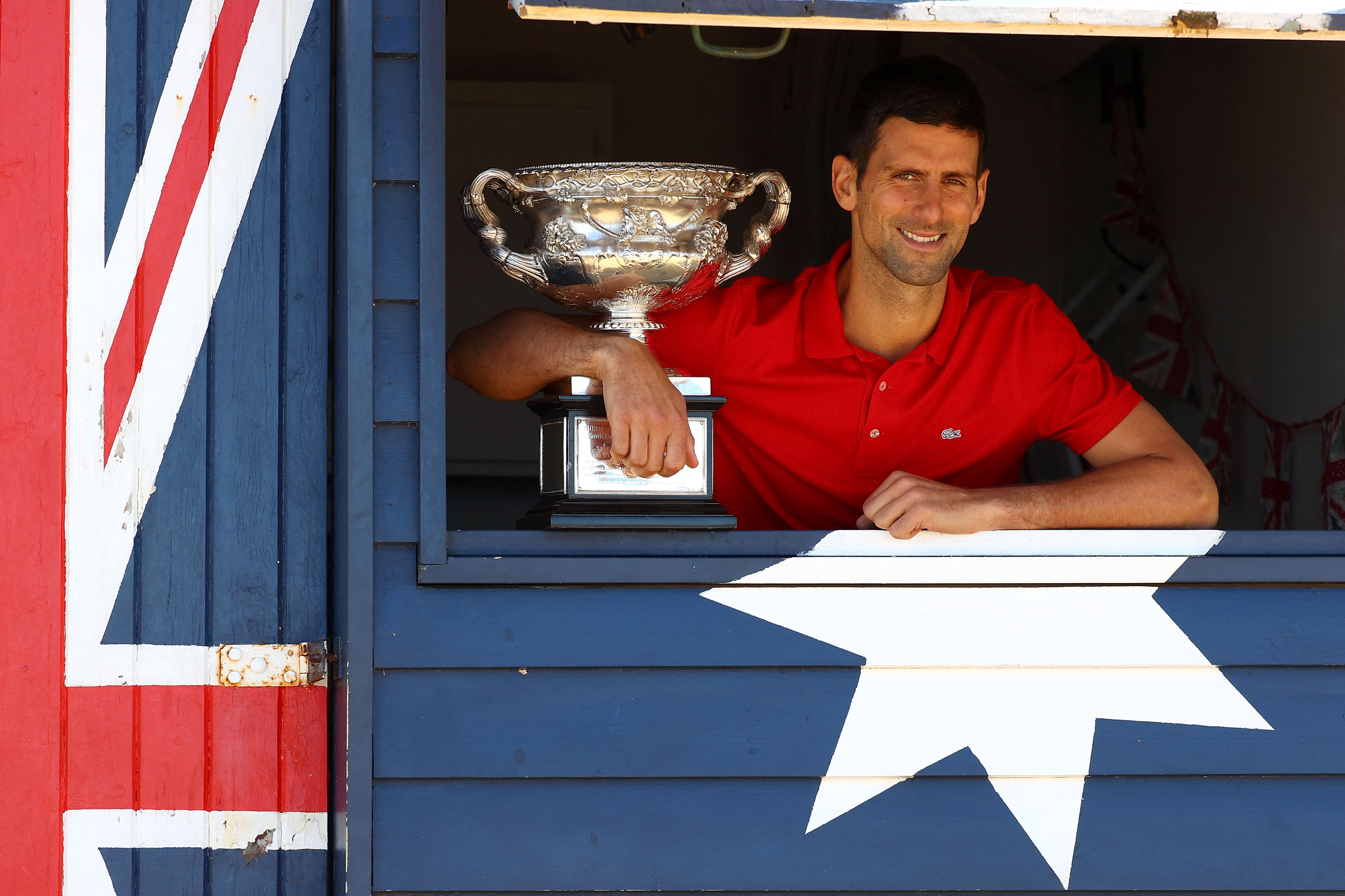 Novak Djokovic ganó por novena ocasión el Abierto de Australia. Foto Prensa Libre: AFP.