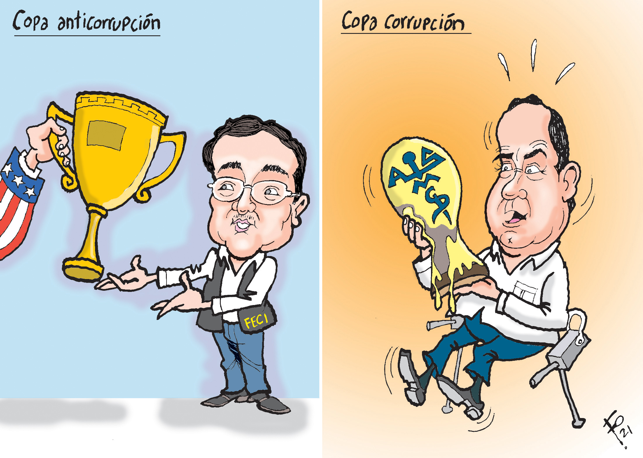 Personajes: Juan Francisco Sandoval y Alejandro Giammattei.