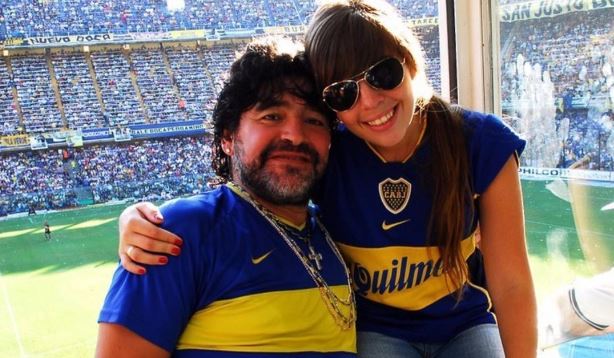 Dalma junto a su padre Diego Armando Maradona. (Foto Prensa Libre: Instagram @dalmaradona)