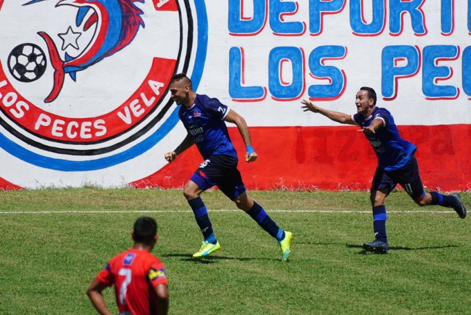 Lauro Cazal convirtió el gol de Malacateco en el empate en el estadio El Morón contra Iztapa. Foto AndrésNadf