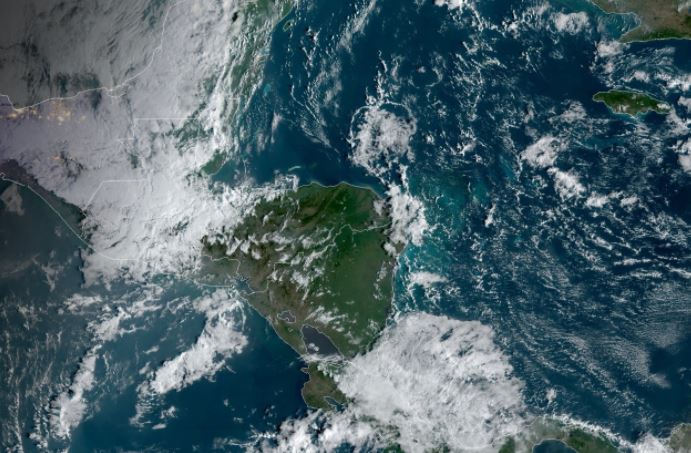 Mapa muestra ubicación del frente frío que afecta a Guatemala. (Foto Prensa Libre: Conred)