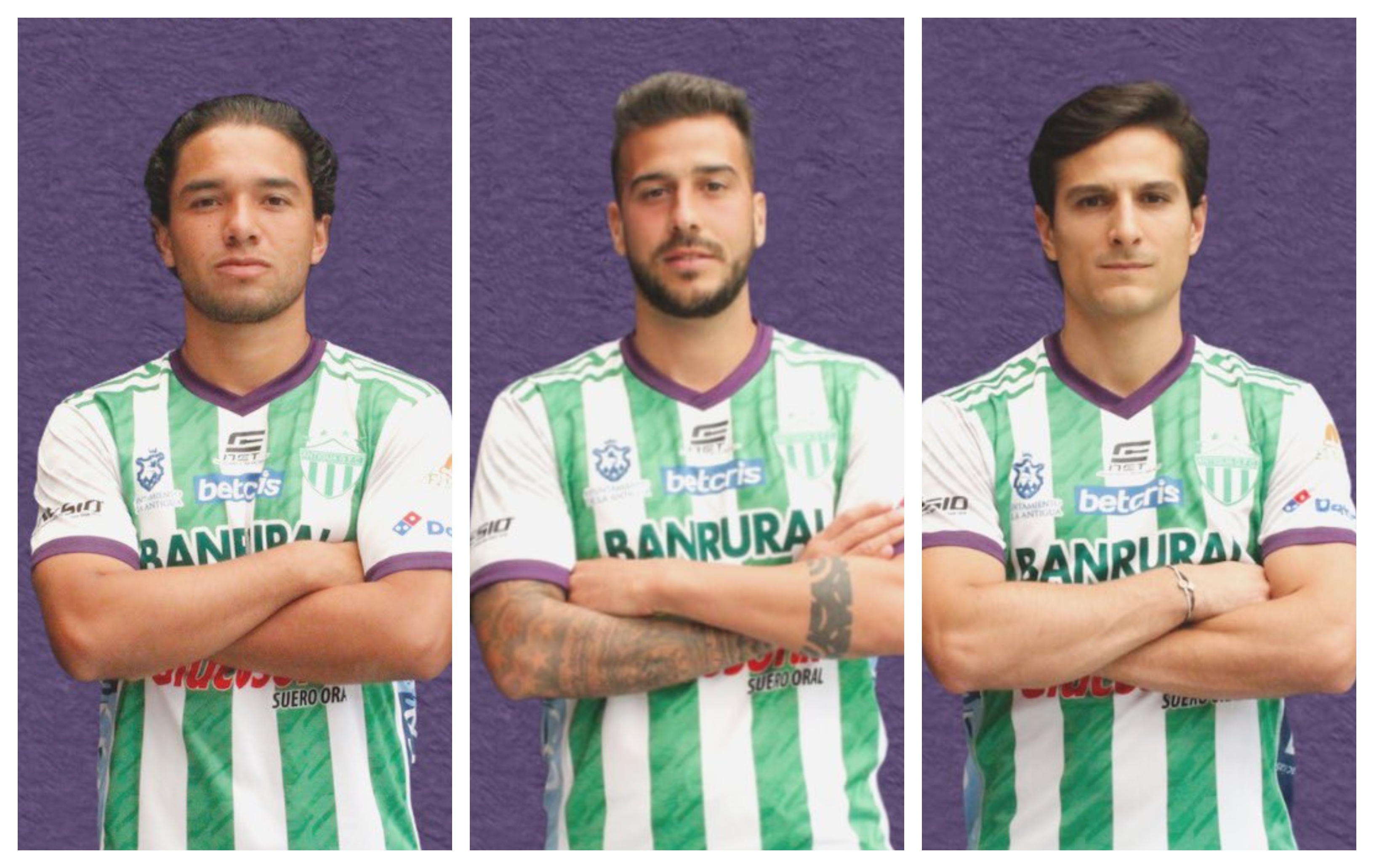 Hernández, Martínez y Aguilar dejan de ser jugadores de Antigua GFC. (Foto Prensa Libre: Twitter Antigua GFC)