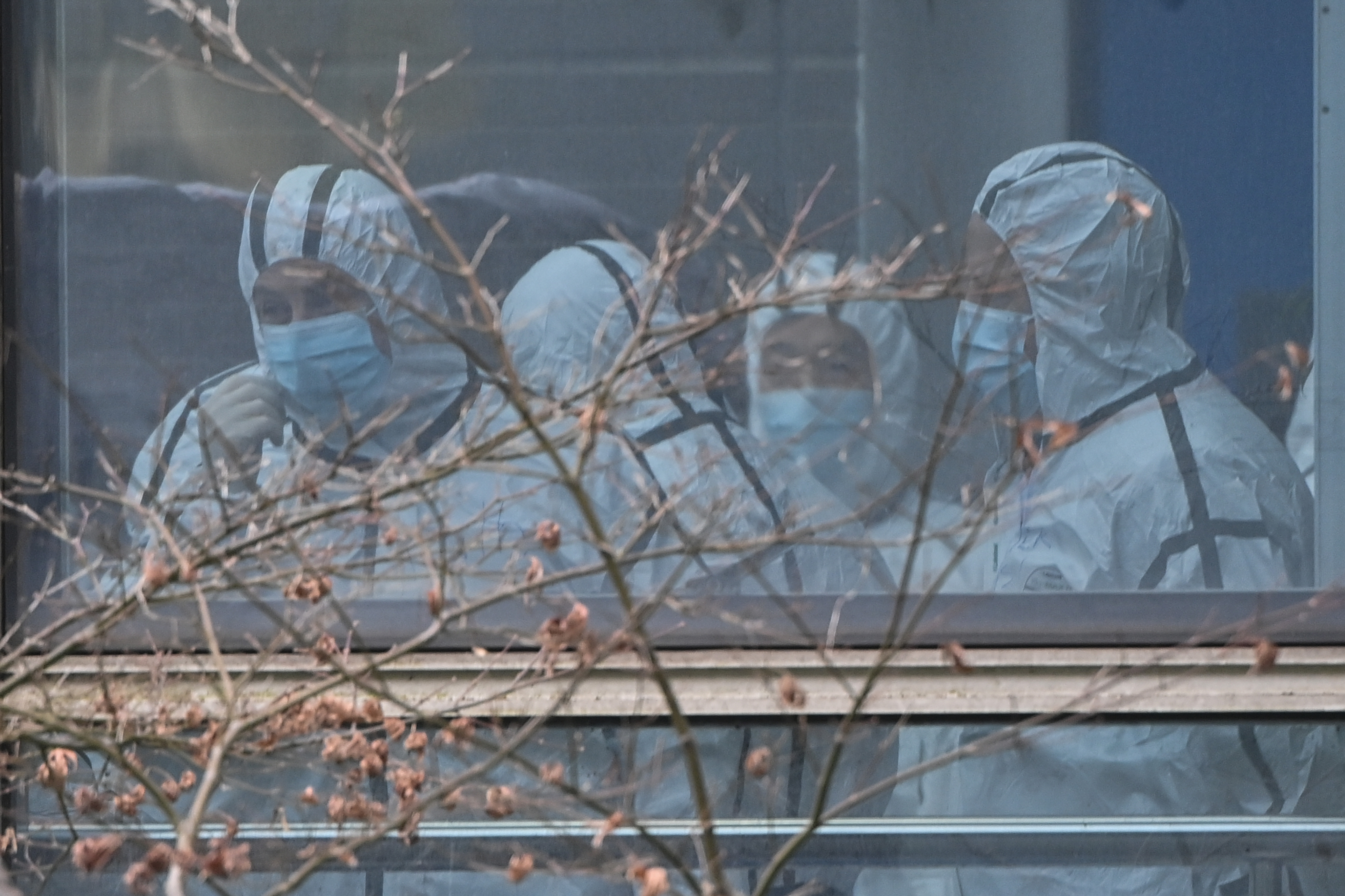 Expertos de la OMS investigan los orígenes del Covid-19, en Wuhan. (Foto Prensa Libre: AFP)