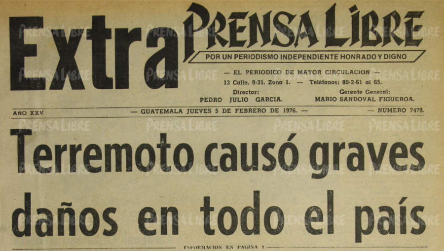 Terremoto en Guatemala de 1976: el registro noticioso de la tragedia