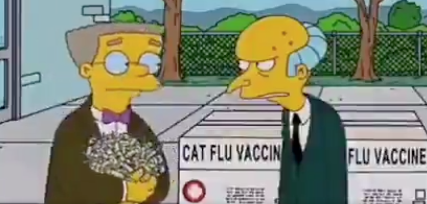 Escena de Los Simpson causa furor en las redes por el escándalo de los vacunados VIP. (Foto Prensa Libre: Twitter)