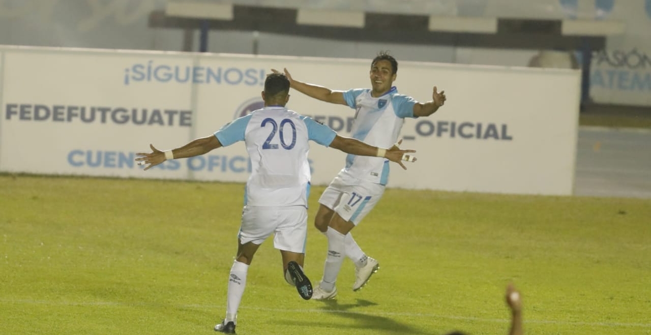 Luis Martínez anotó el gol de la victoria de Guatemala. Foto Prensa Libre: Esbin García.