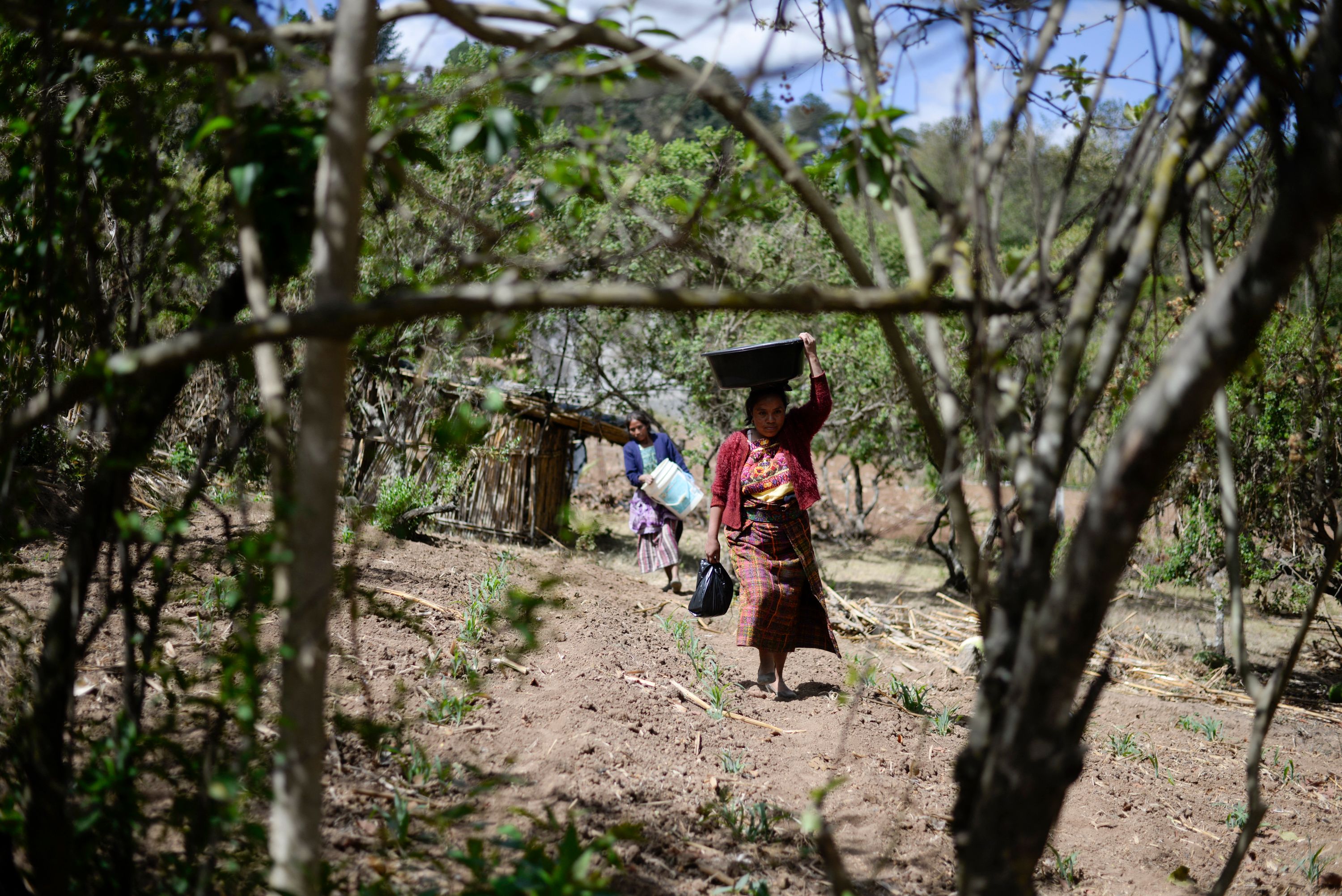 Las bandas de tráfico ilícito de migrantes han encontrado su nicho en lugares pobres de las áreas rurales del país. Una mujer en Comitancillo, San Marcos. (Foto Prensa Libre: AFP)
