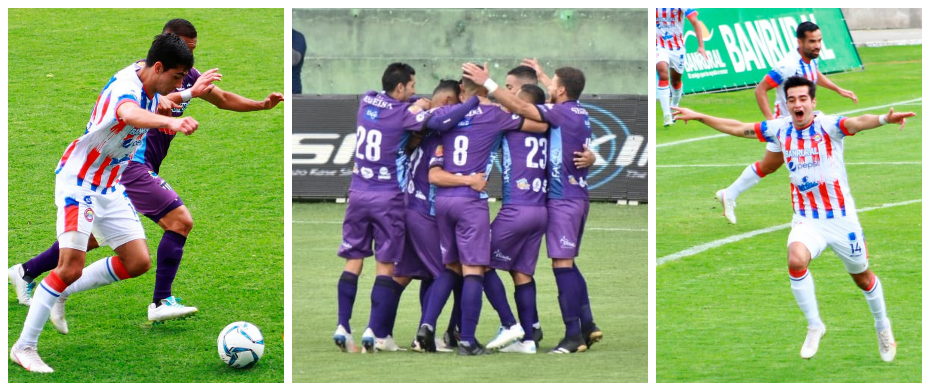 Antigua y Xelajú empataron a un gol en el estadio Pensativo. Foto Prensa Libre: cortesía Club Xelajú y Andrés Nadf.