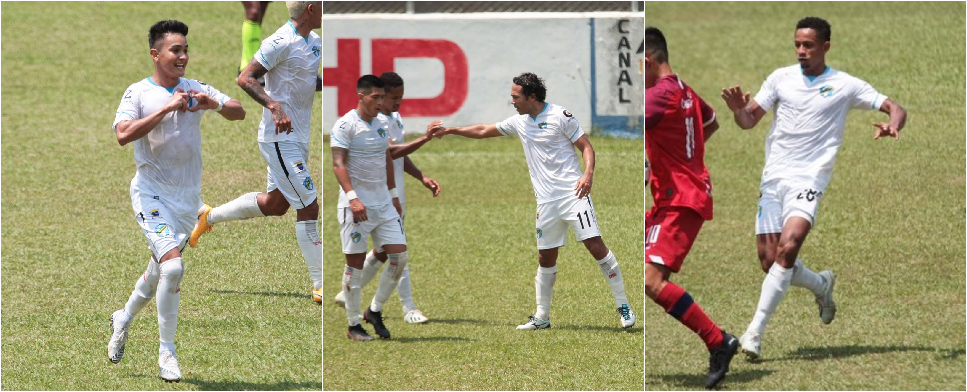 Óscar Santis, Agustín Herrera y Stheven Robles marcaron los goles para los cremas. José Corena dio dos asistencias. Foto Prensa Libre:  Club Comunicaciones.