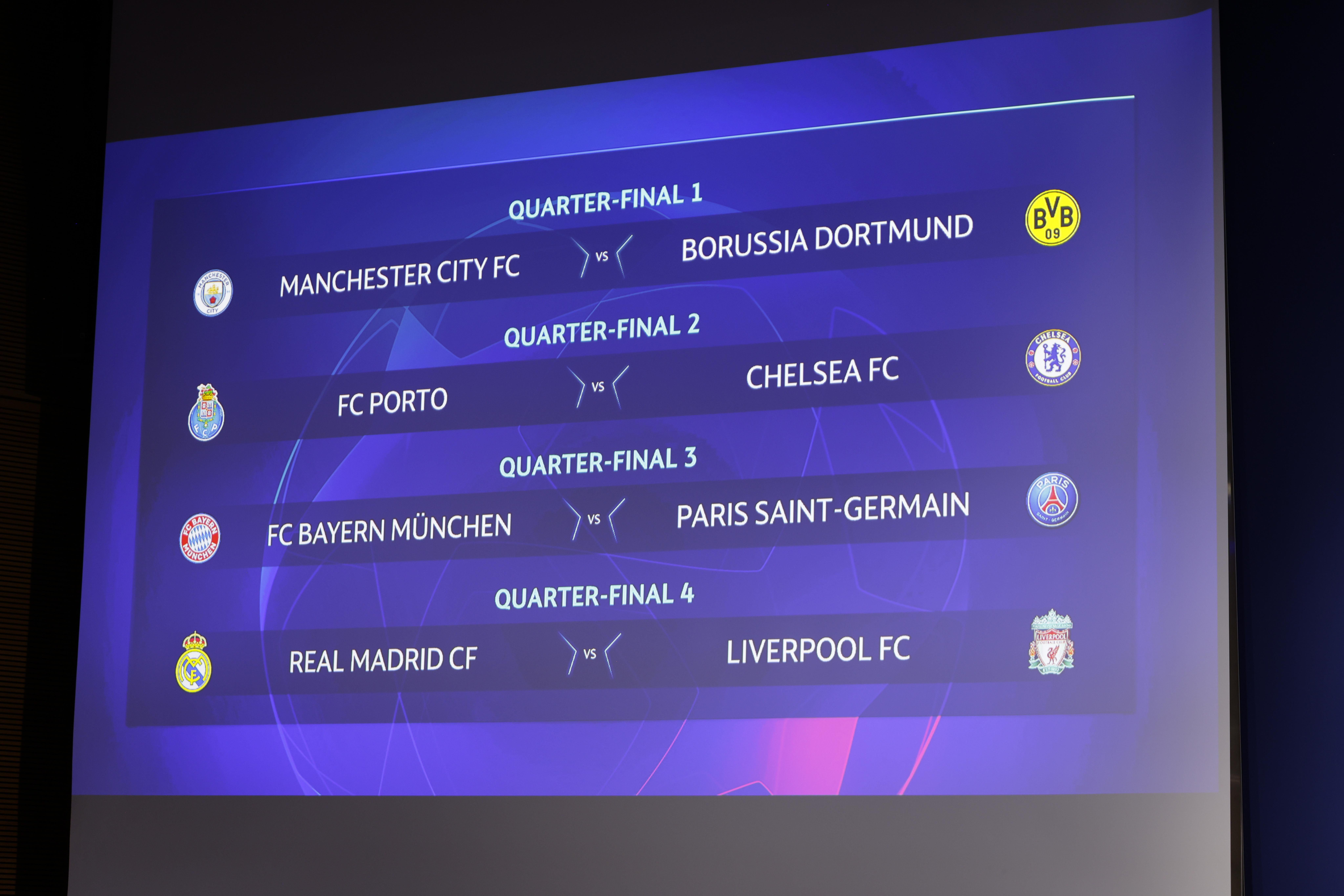 Estos son los emparejamientos en los cuartos de final de la Champions League. Foto Prensa Libre: EFE