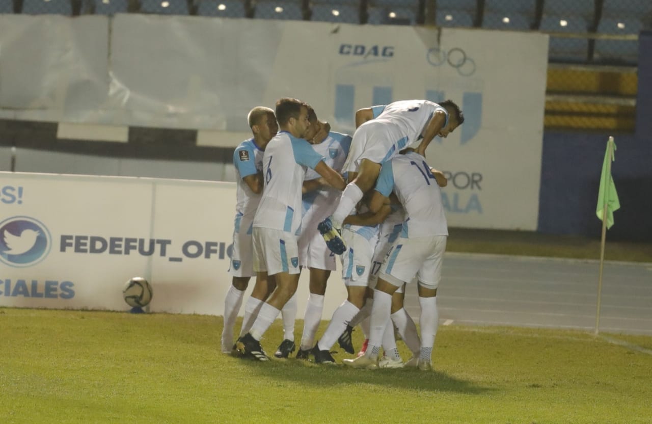 Guatemala festejó su segunda victoria en el clasificación a la Copa del Mundo de Qatar 2022. (Foto Prensa Libre).