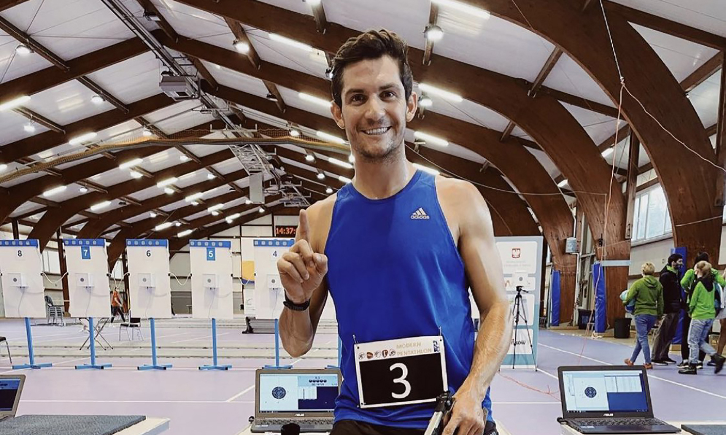 Charles Fernández festejó en el Abierto Internacional de Polonia de Pentatlón. El atleta se alista para participar en los Olímpicos de Tokio. (Foto Charles Fernández).