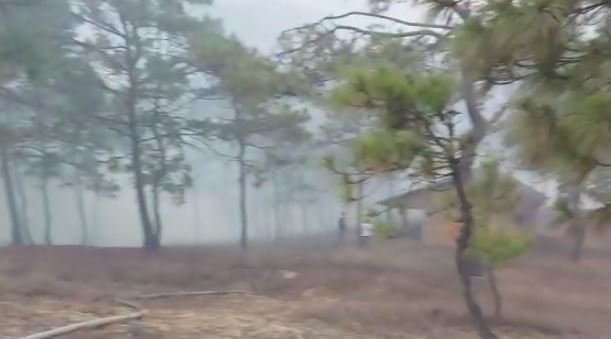 El incendio amenaza a varias viviendas de la localidad. 