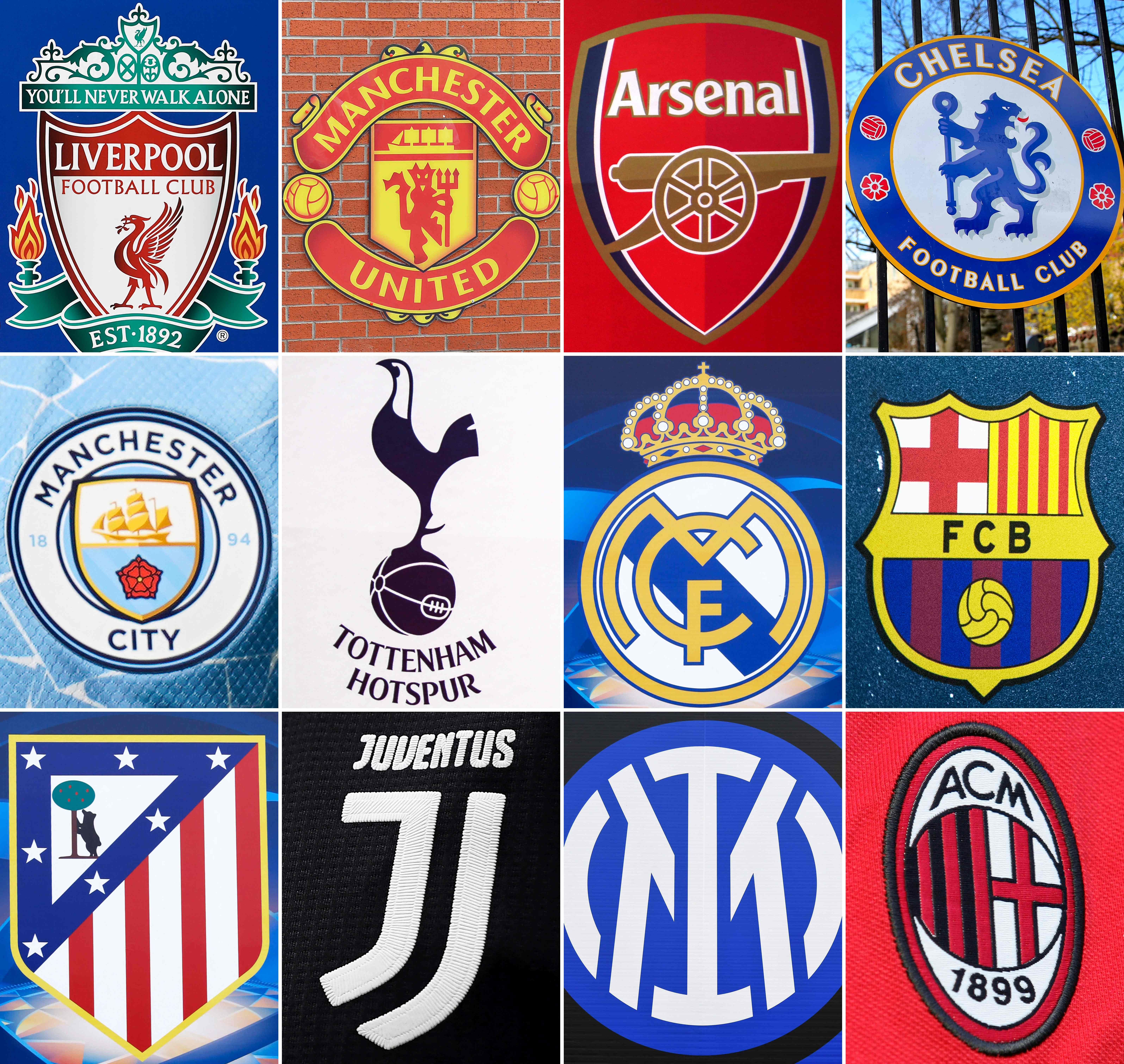 Estos son los equipos que podrían pasar a formar la Superliga europea. Foto Prensa Libre: AFP.