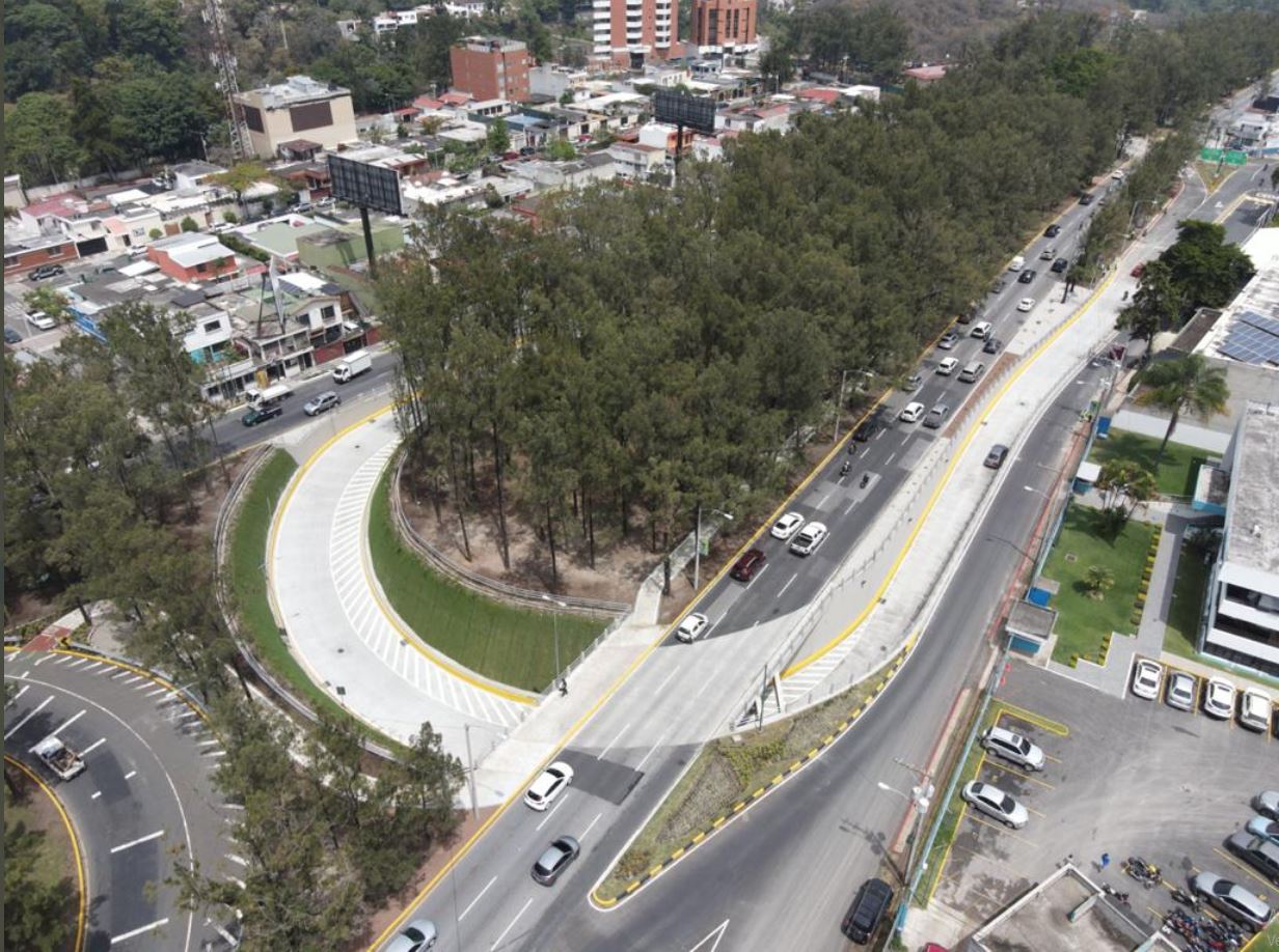 Por el paso a desnivel “La Marimba” transitan unos 85 mil vehículos diarios, según la comuna capitalina. (Foto Prensa Libre: Municipalidad de Guatemala)