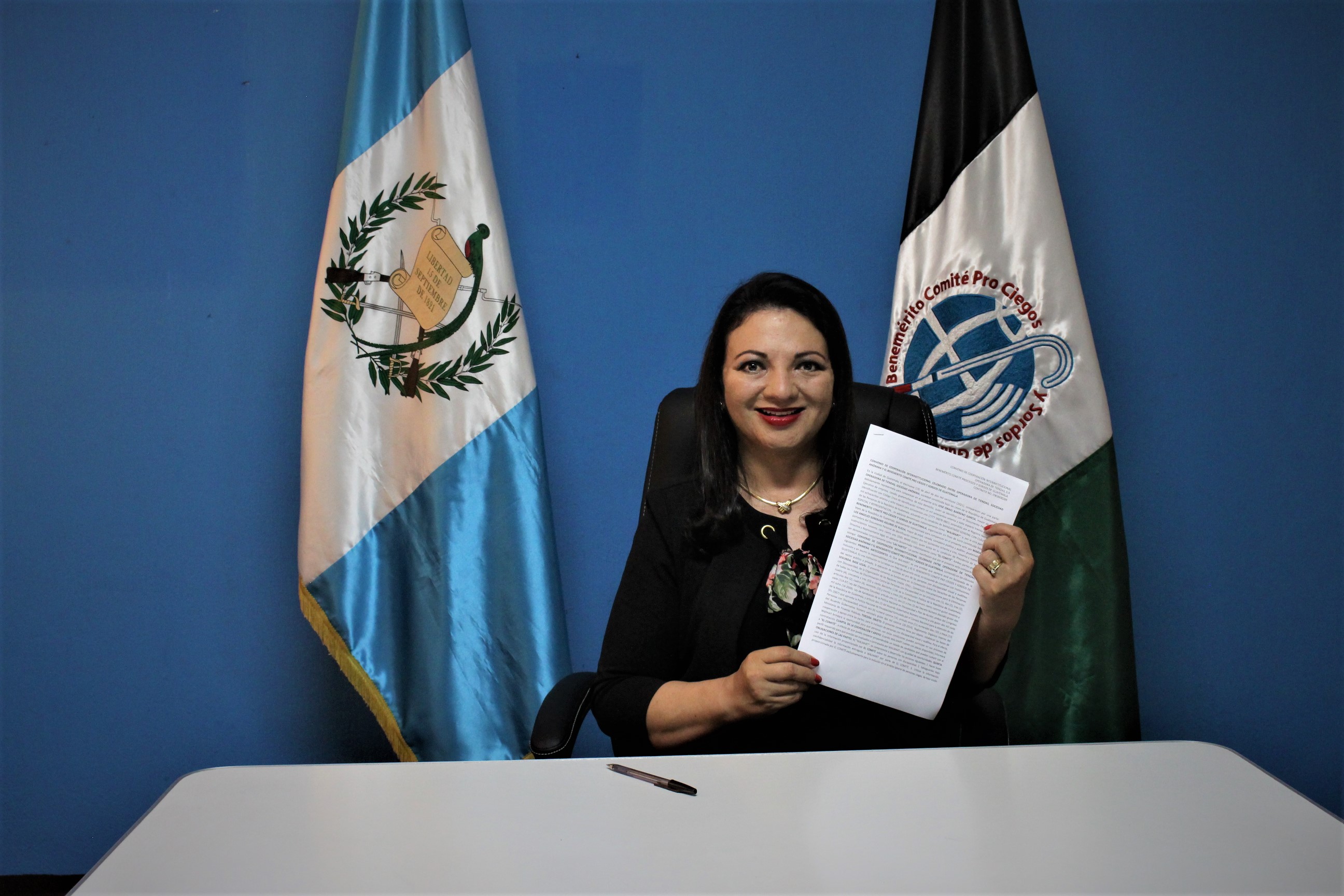 María de los Ángeles, presidenta de la Junta directiva del Comité de Pro Ciegos y Sordos de Guatemala. Foto Prensa Libre: Cortesía.