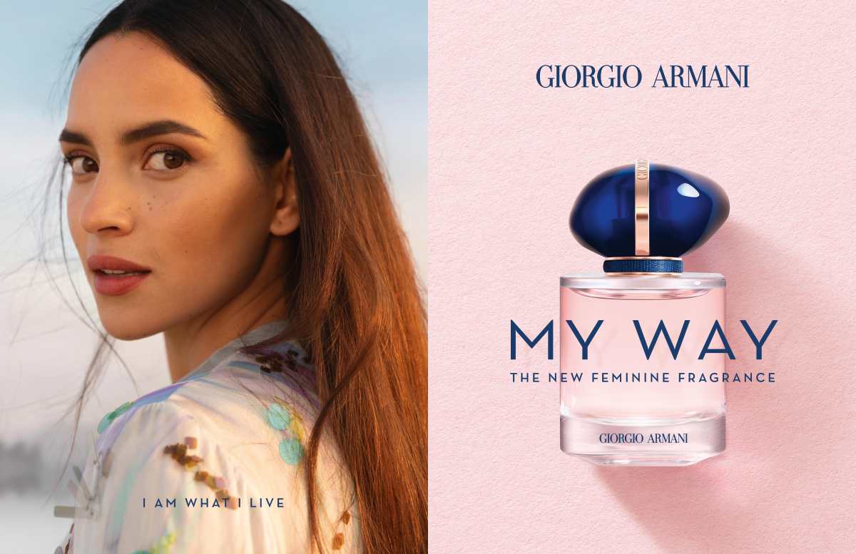 Adria Arjona es la imagen de MY WAY, el nuevo perfume femenino de Giorgio Armani, ya disponible en Prefumerias Fetiche.