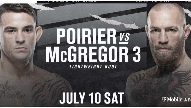 La tercera pelea de artes marciales mixtas entre el irlandés Conor McGregor y el estadounidense Dustin Poirier se disputará en Las Vegas en julio sin restricciones de público en julio. Foto Prensa Libre: @ufc