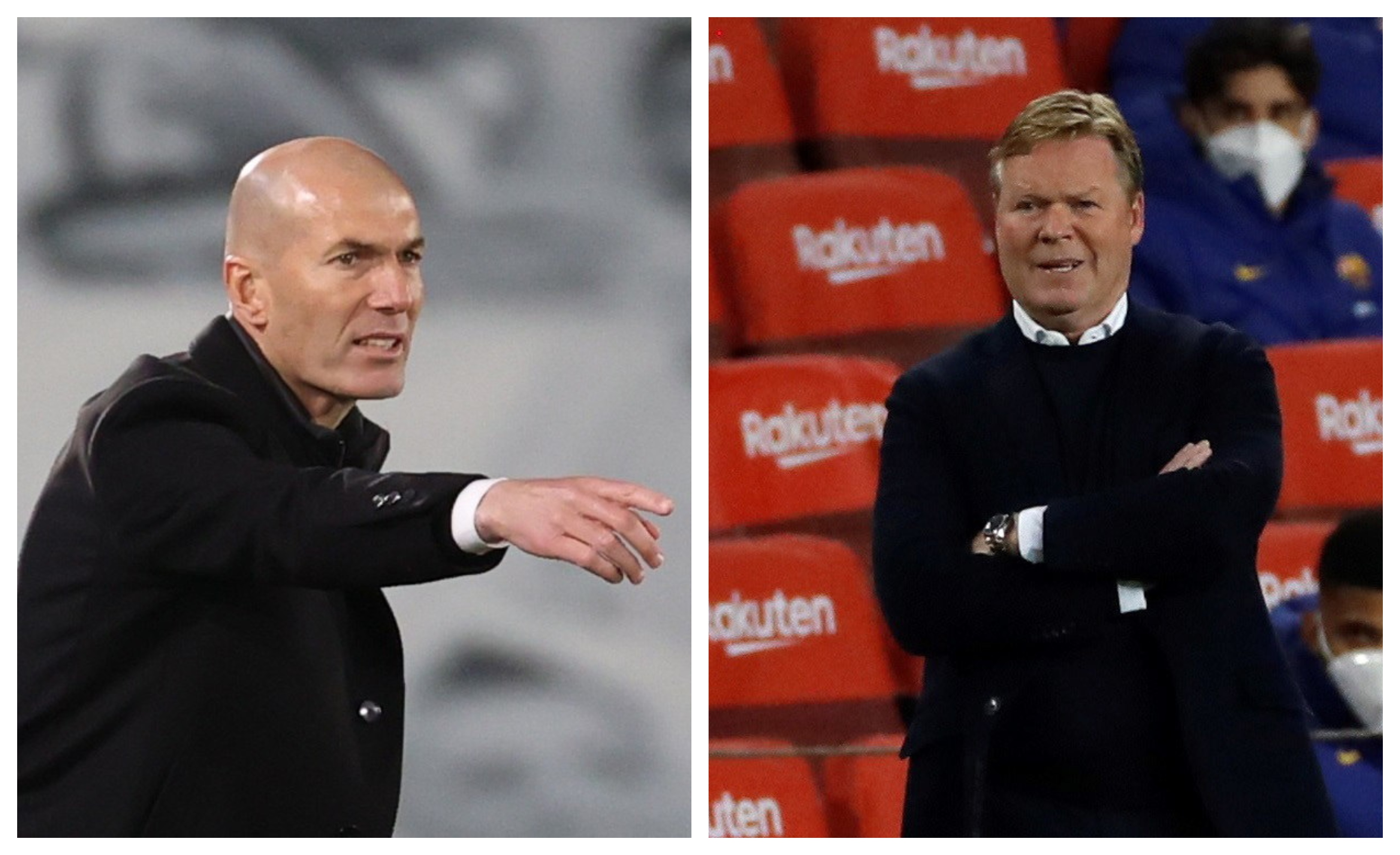 Zidane y Koeman vuelven a chocar en el clásico español. (Foto Prensa Libre: EFE)