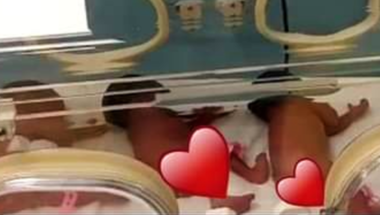 El Ministerio de Salud de Malí publicó esta imagen de tres de los nueve bebés que nacieron este martes.