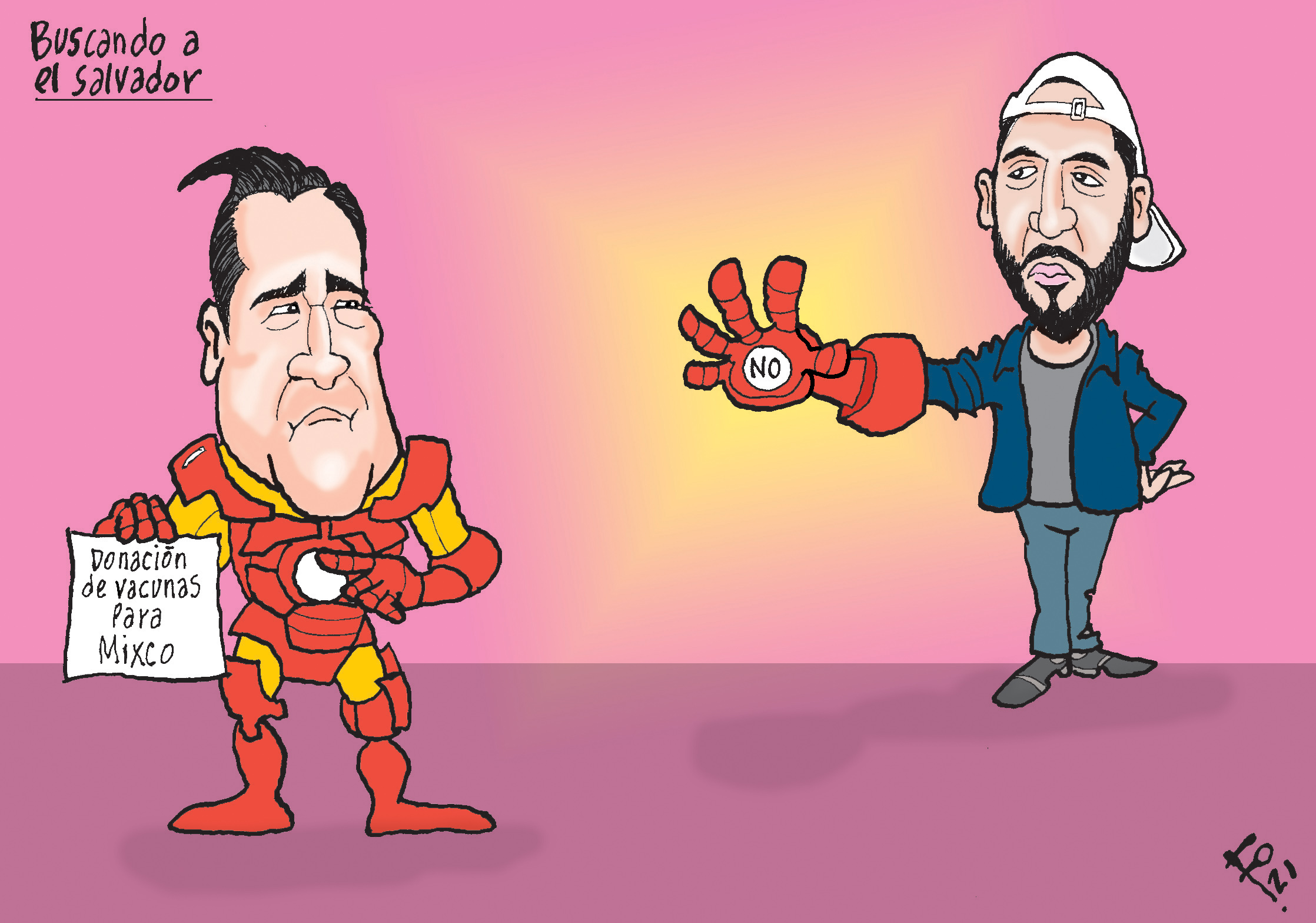 Personajes: Ernesto Bran y Nayib Bukele.