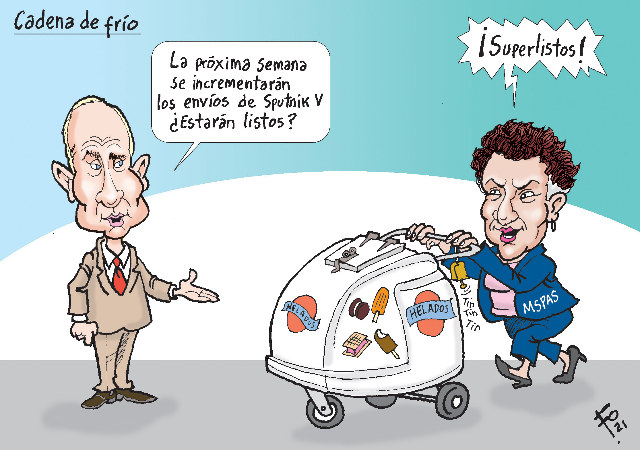 Personajes: Vladimir Putin y Amelia Flores.