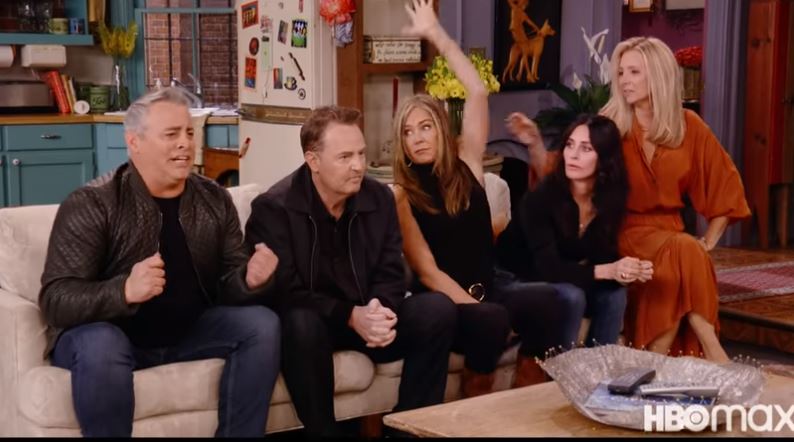 Reencuentro de los protagonistas de "Friends". (Foto Prensa Libre: Tomada de YouTube) 