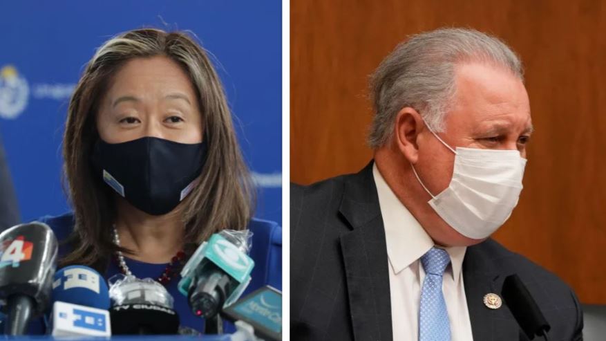 Julie Chung y el congresista Albio Sires mostraron su postura por la decisión de la Corte de Constitucionalidad (CC) de rechazar en definitiva los amparos que tenían en suspenso la entrada en vigor de esa ley.  (Foto Prensa Libre)