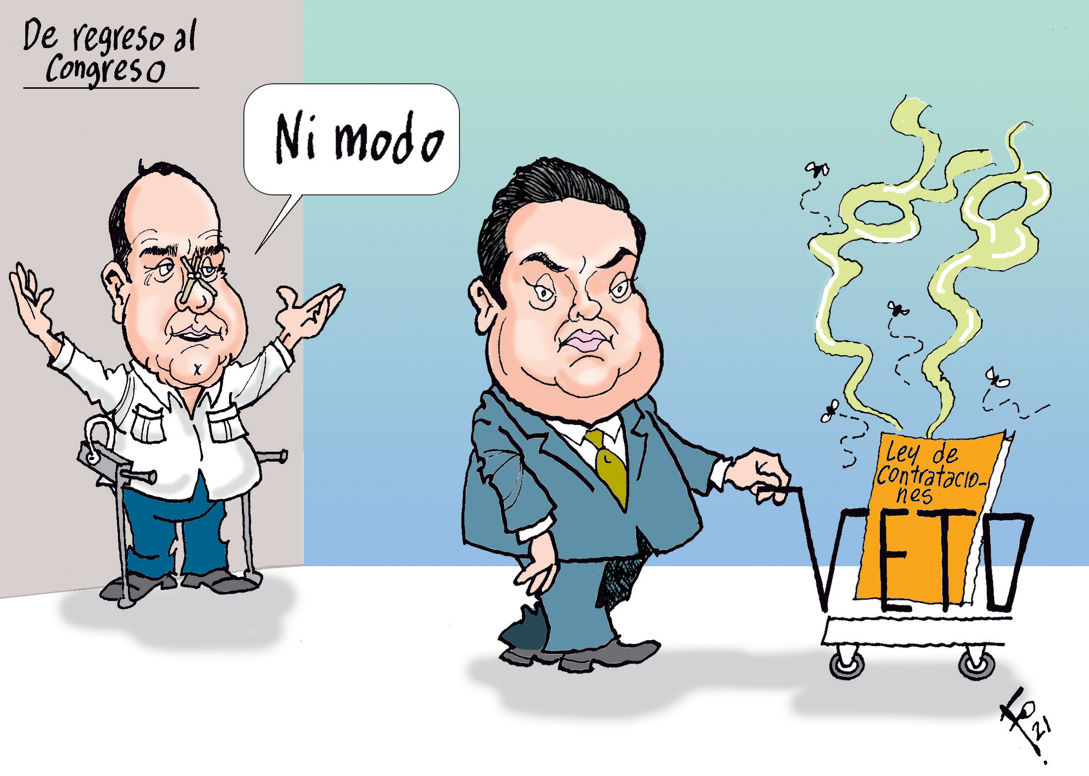 Personajes: Alejandro Giammattei y Allan Rodriguez.