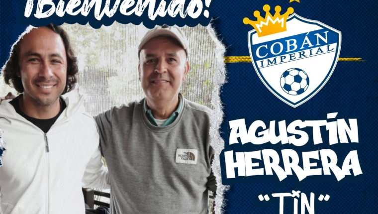 El cuadro de Cobán Imperial anunció este miércoles 23 de junio la contratación de Agustín Herrera. Foto Prensa Libre: Facebook CSD Cobán Imperial.