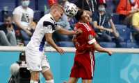 St.petersburg (Russian Federation), 16/06/2021.- Jere Uronen (L) of Finland in action against Vyacheslav Karavayev of Russia during the UEFA EURO 2020 group B preliminary round soccer match between Finland and Russia in St.Petersburg, Russia, 16 June 2021. (Finlandia, Rusia) EFE/EPA/Anatoly Maltsev / POOL (RESTRICTIONS: For editorial news reporting purposes only. Images must appear as still images and must not emulate match action video footage. Photographs published in online publications shall have an interval of at least 20 seconds between the posting.)