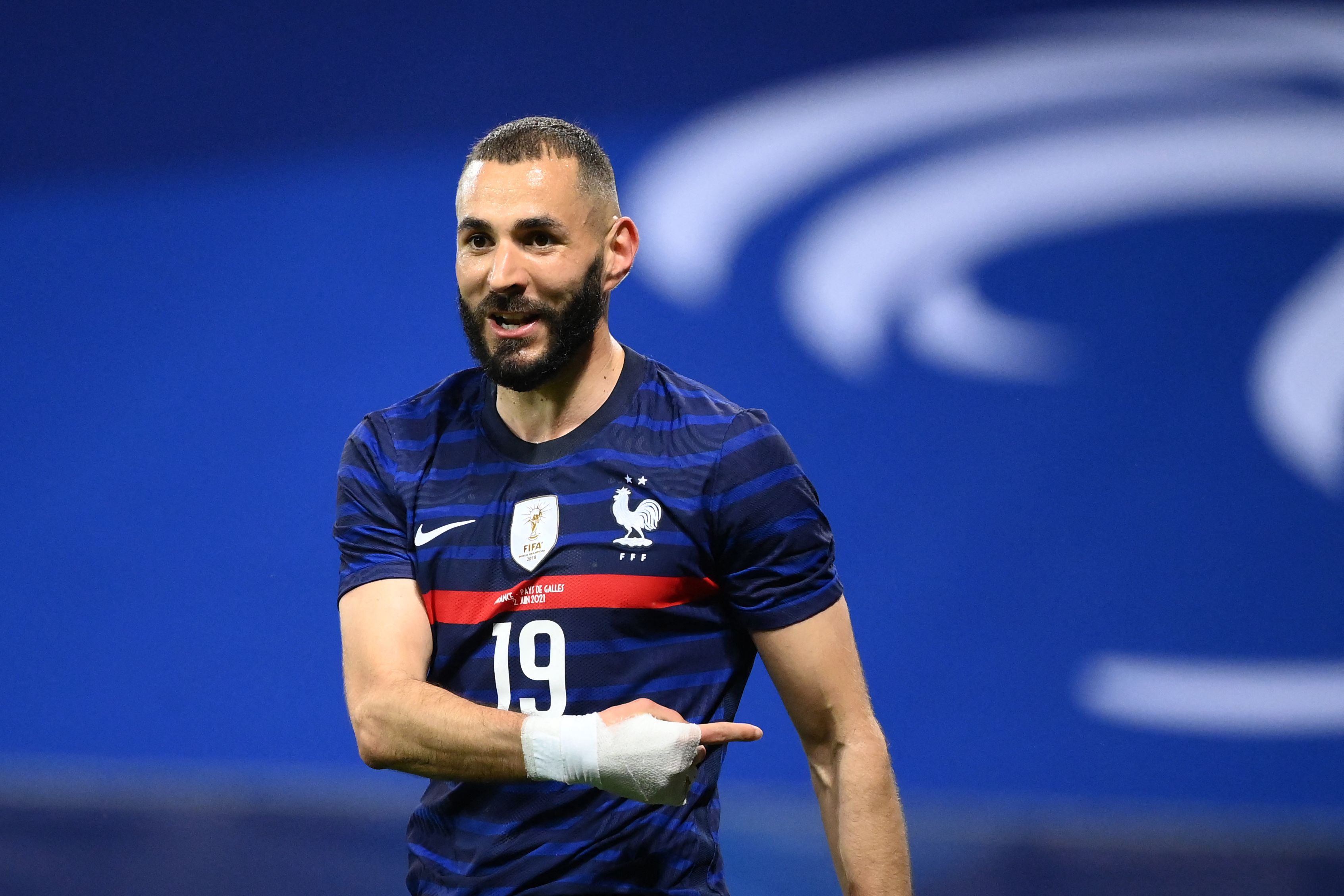 Karim Benzema, delantero de la selección francesa. (Foto Prensa Libre: AFP)
