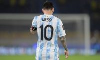 Argentina's Lionel Messi is seen during the South American qualification football match for the FIFA World Cup Qatar 2022 between Colombia and Argentina at the Roberto Melendez Metropolitan Stadium in Barranquilla, Colombia, on June 8, 2021. (Photo by Raul ARBOLEDA / AFP)