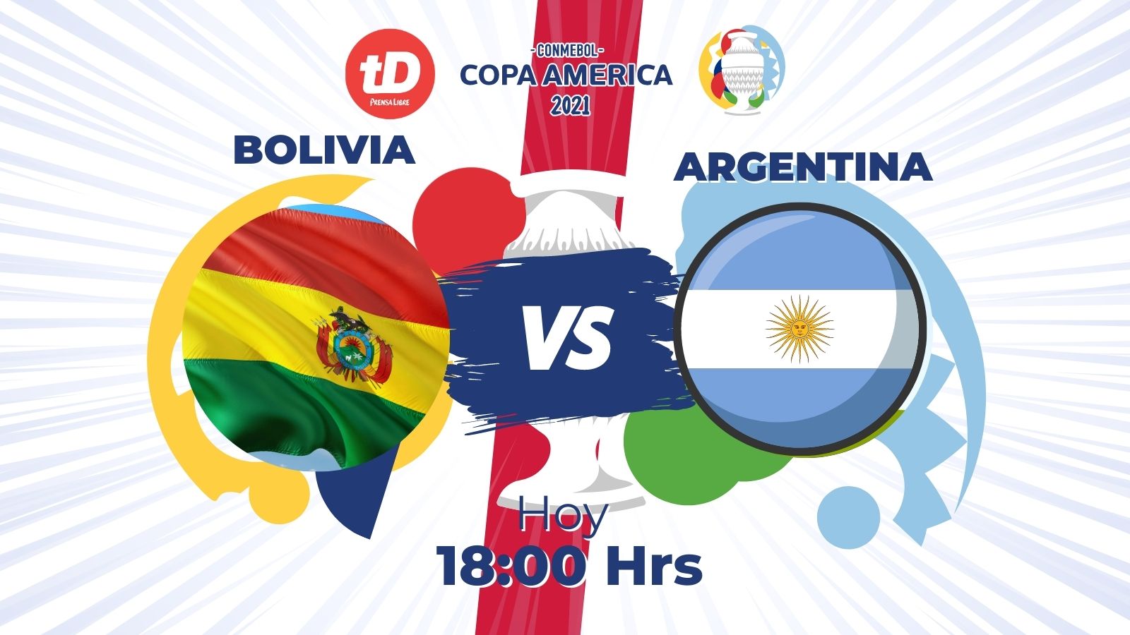 Bolivia y Argentina juegan en el partido de la Copa América 2021.