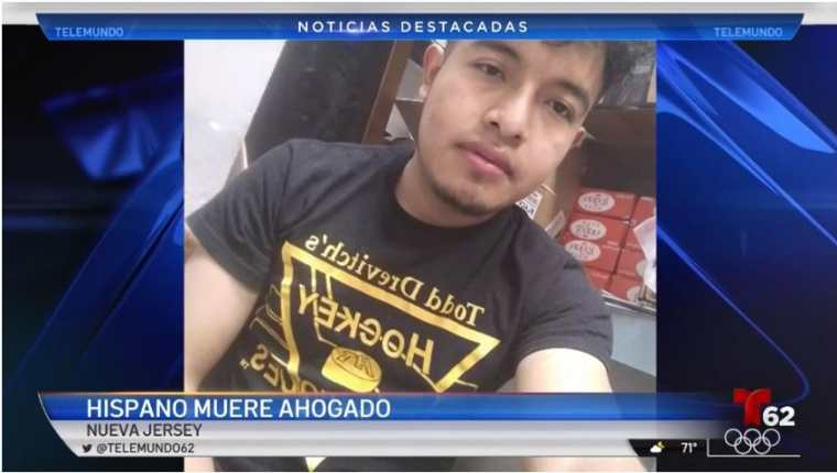El guatemalteco Mario Morales murió ahogado en un lago de Nueva Jersey. (Foto Prensa Libre: Captura de pantalla de video de Telemundo 62)
