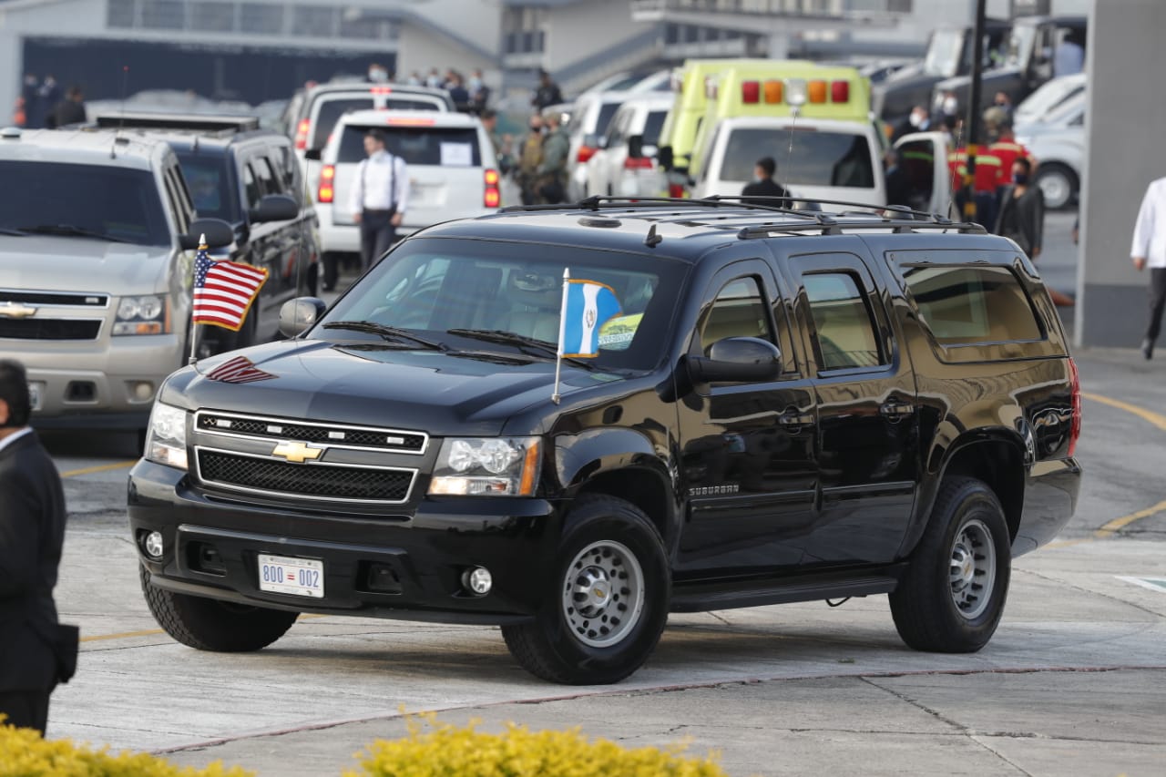 Este es el vehículo en el que se movilizará la vicepresidenta de Estados Unidos, Kamala Harris. (Foto Prensa lIbre: Esbin García) 