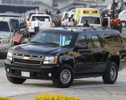 Este es el vehículo en el que se movilizará la vicepresidenta de Estados Unidos, Kamala Harris. (Foto Prensa lIbre: Esbin García) 