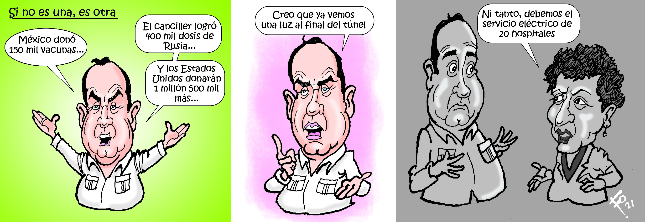 Personajes: Alejandro Giammattei y Amelia Flores.