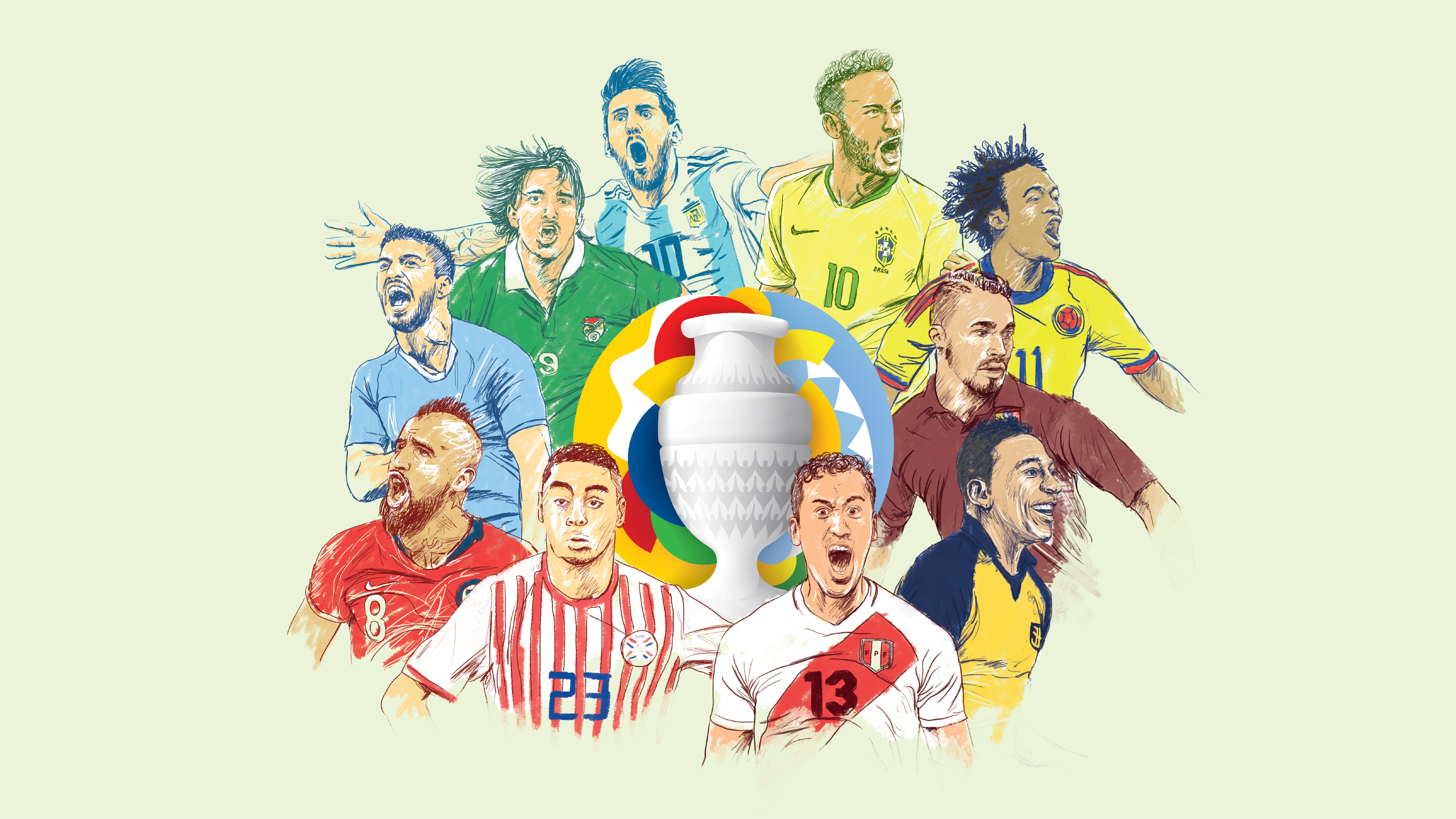 Los mejores de la Copa América 2021. (Foto Prensa Libre).