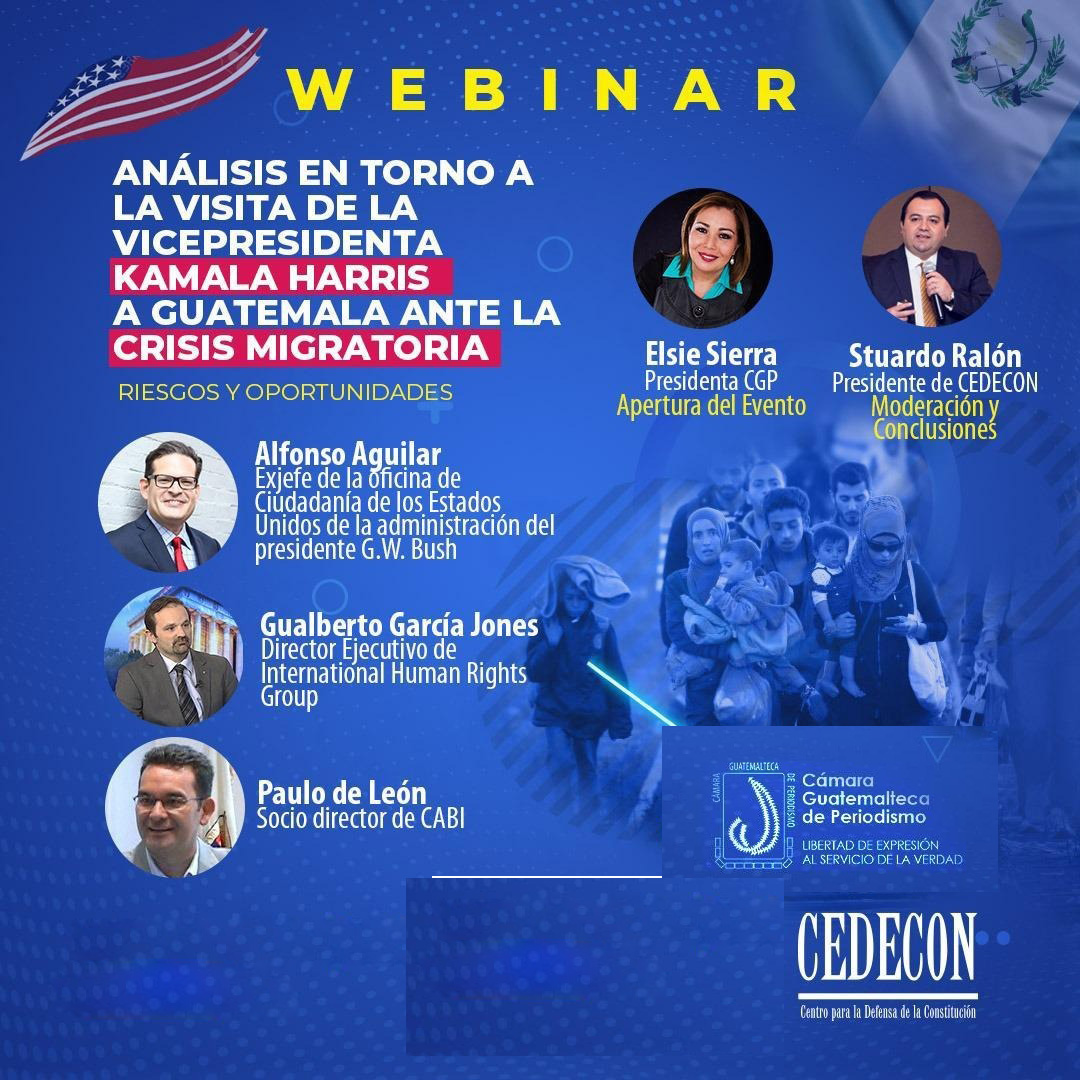 Cedecon y la Cámara Guatemalteca de Periodismo realizaron un análisis de la visita de la vicepresidenta de Estados Unidos a Guatemala. Foto Prensa Libre: Cortesía.

