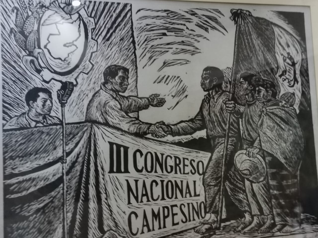 La obra Congreso Campesino, de Arturo García Bustos es una de las piezas que fueron donadas a Musac en el 2021.  (Foto Prensa Libre: Ingrid Reyes)