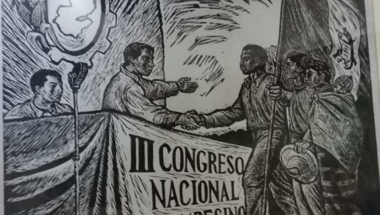 La obra Congreso Campesino, de Arturo García Bustos es una de las piezas que fueron donadas a Musac en el 2021.  (Foto Prensa Libre: Ingrid Reyes)