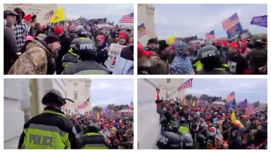 Nuevo video muestra a la policía siendo golpeada durante disturbios en el Capitolio de EE. UU.