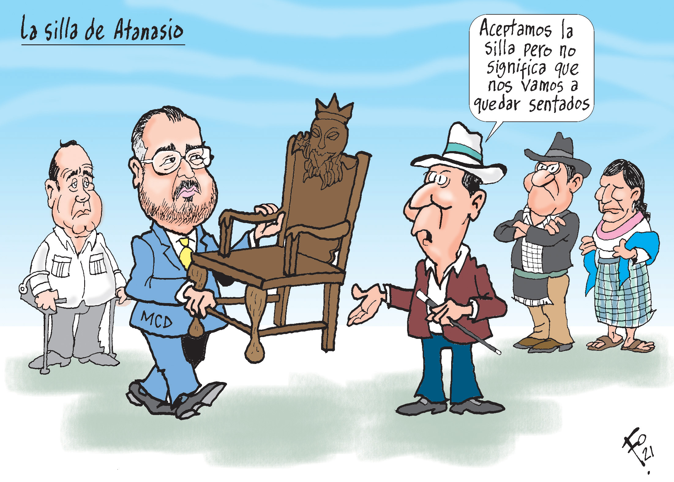 Personajes: Alejandro Giammattei y Felipe Aguilar.